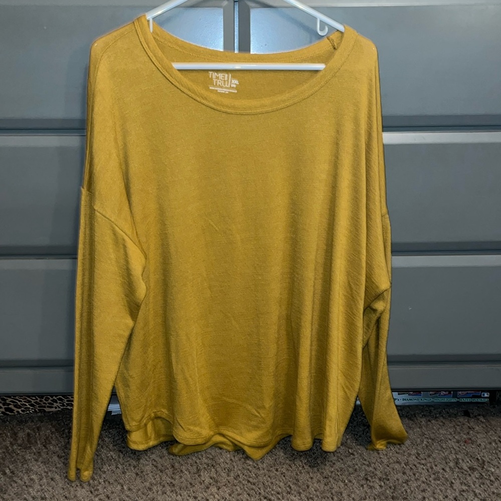 Mustard yellow long sleeves top by Time and Tru